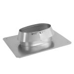 Komínová krycí deska s manžetou, ovál 110x215mm (= ø 170mm), tl. mat. 0,5mm