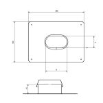 Komínová krycí deska s manžetou, ovál 110x215mm (= ø 170mm), tl. mat. 0,5mm – obrázek 2