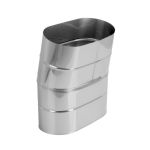 Komínové nerezové koleno 15° - ovál 120x245mm (= ø 190mm), tl. mat. 0,8mm