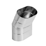 Komínové nerezové koleno 30° - ovál 120x245mm (= ø 190mm), tl. mat. 0,8mm
